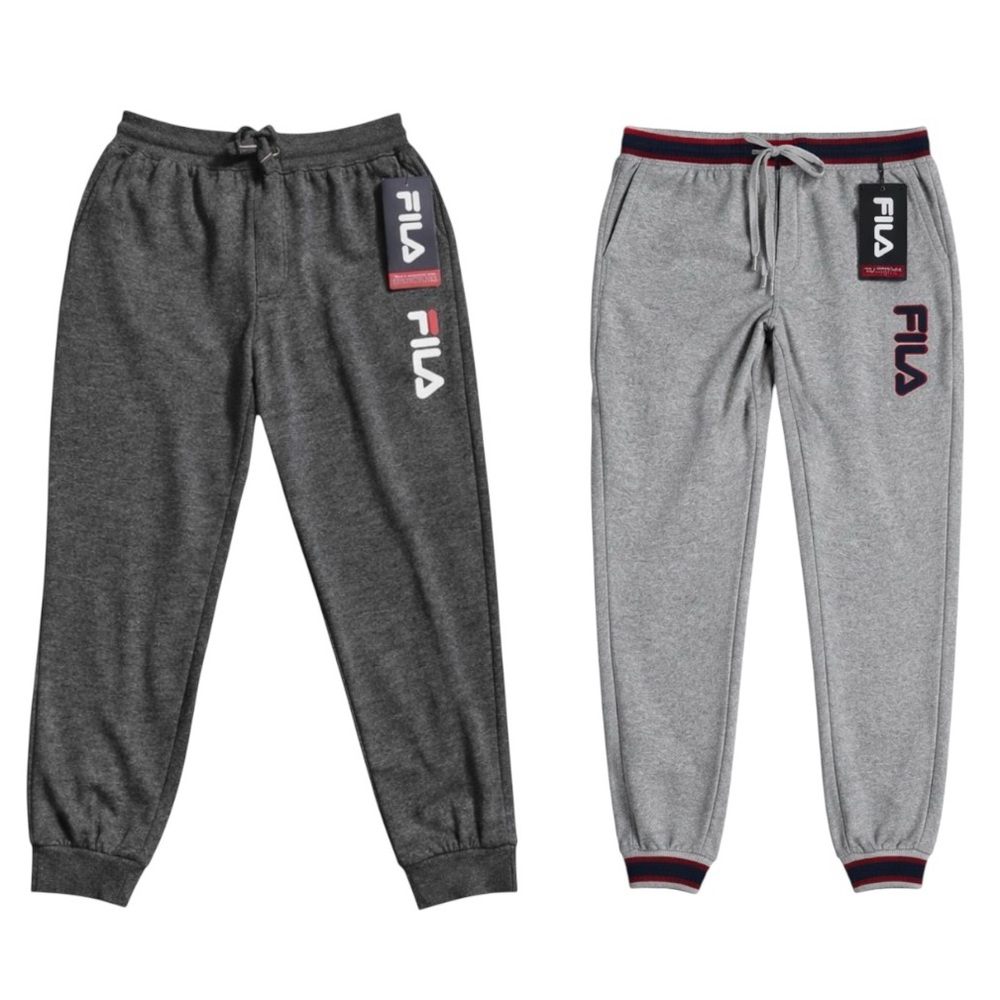 NWT Fila Men’s XL Sleepwear Jogger Pants Gray Logo Lounge Drawstring - Picture 9 of 10